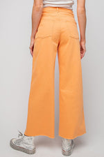 High Waisted Twill Pants-Pants-Easel-Medium-Tangerine-cmglovesyou