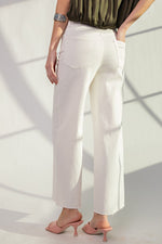 High Waisted Twill Pants-Pants-Easel-Medium-White-cmglovesyou