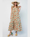 Tropical Printed Ruffle Maxi Dress-Dresses-Easel-Small-Tropical-cmglovesyou