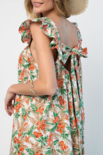 Tropical Printed Ruffle Maxi Dress-Dresses-Easel-Small-Tropical-cmglovesyou
