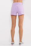 Button Up Shorts with Fray Hem-shorts-Sneak Peek-Small-Lilac-cmglovesyou