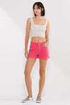 Shorts with Fray Hem-shorts-Sneak Peek-Small-French Pink-cmglovesyou