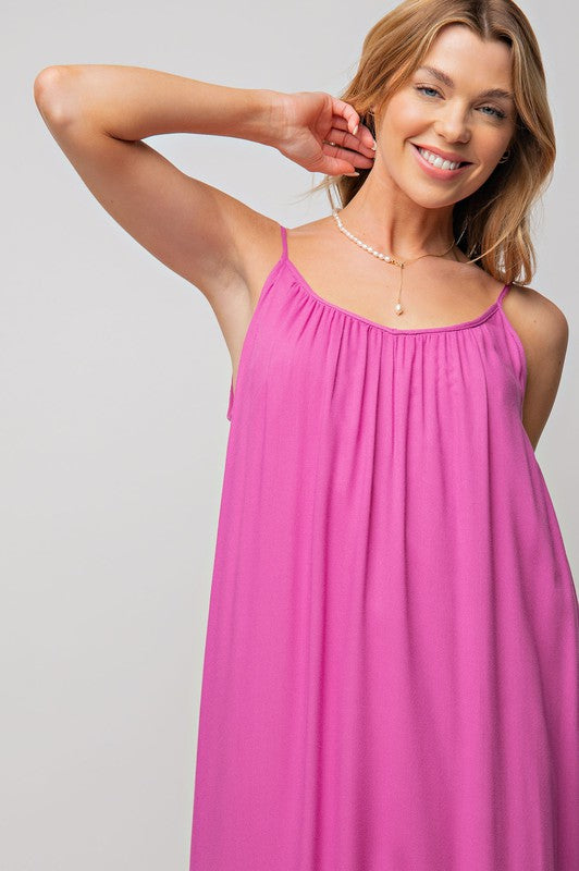 Crepe Cami Ruffle Dress-Dresses-Easel-Small-Orchid-cmglovesyou