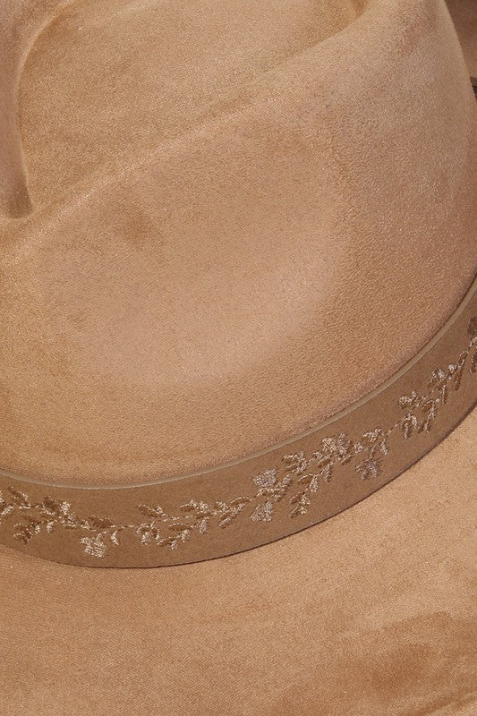 Embroidered Flower Strap Fedora Hat-Hats-Anarchy Street-Brown-cmglovesyou