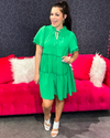 Solid Tiered Dress-Dress-Jodifl-Small-Kelly Green-cmglovesyou