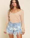 Bleached Denim Shorts-bottoms-Pol Clothing-Small-Denim-cmglovesyou