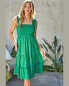 Solid Smocked Ruffle Mini Dress-Davi & Dani-Small-Green-cmglovesyou