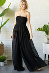 Smocked Tube Wide Leg Jumpsuit-Jumpsuits & Rompers-hers & mine-Small-Black-cmglovesyou