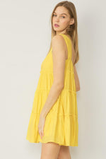 Ruffle Tiered Sun Dress-Entro-Small-Lemon-cmglovesyou