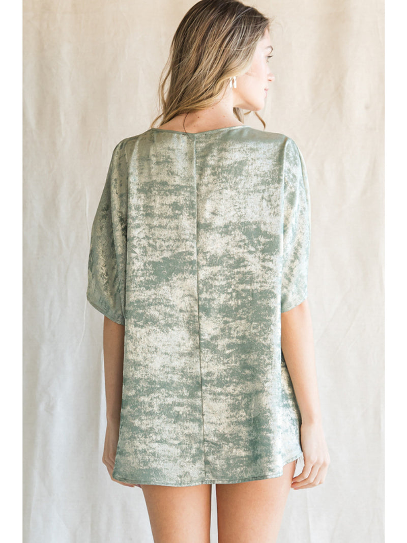 Metallic V-Neck Top-Shirts & Tops-Jodifl-Small-Sage-cmglovesyou