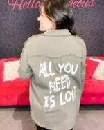 All You Need Is Love Button Up Jacket-Jacket-Elan-8-S-Olive-cmglovesyou