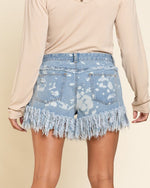 Bleached Denim Shorts-bottoms-Pol Clothing-Small-Denim-cmglovesyou