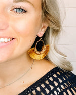 Diva Mustard Fan Tassel Earrings-cmglovesyou-cmglovesyou