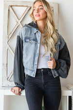 Denim Jacket Hoodie-Coats & Jackets-Oli & Hali-Small-Light Denim-cmglovesyou