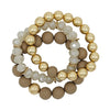 Clay, Crystal & Gold Stretch Bracelets-Bracelets-What's Hot Jewelry-Brown-cmglovesyou