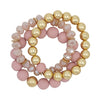 Clay, Crystal & Gold Stretch Bracelets-Bracelets-What's Hot Jewelry-Pink-cmglovesyou