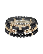 Crystal, Clay, Gold Bracelet-Bracelets-What's Hot Jewelry-Black-cmglovesyou