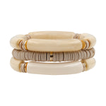 Bamboo Acrylic Stretch Bracelet Set-Bracelets-What's Hot Jewelry-Natural-cmglovesyou