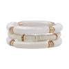 Bamboo Acrylic Stretch Bracelet Set-Bracelets-What's Hot Jewelry-White-cmglovesyou