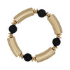 Ball and Gold Bar Stretch Bracelet-Bracelets-What's Hot Jewelry-Black-cmglovesyou