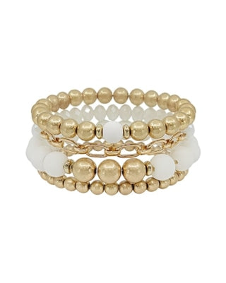 Crystal Stretch Bracelet Set-Bracelets-What's Hot Jewelry-White-cmglovesyou