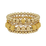 Crystal Stretch Bracelet Set-Bracelets-What's Hot Jewelry-Mustard-cmglovesyou