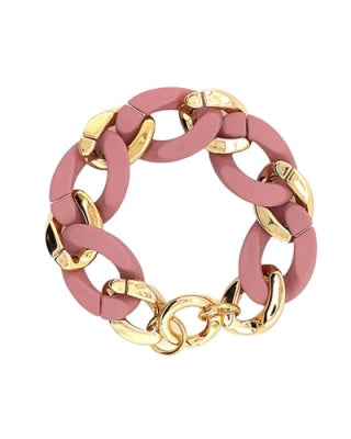 Thick Gold Chain Bracelet-Bracelets-What's Hot Jewelry-Pink-cmglovesyou