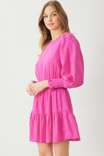 Smocked Sleeve Dress-Dresses-Entro-Small-Pink-cmglovesyou