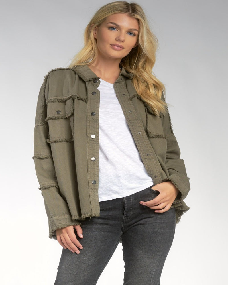 Dawn Button Up Jacket-Jacket-Elan-8-S-Olive-cmglovesyou