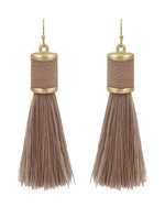 Leather Tassel Earring-Accessories-What's Hot Jewelry-PInk-cmglovesyou