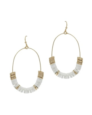 Beaded Oval Earrings-Earrings-What's Hot Jewelry-White-cmglovesyou