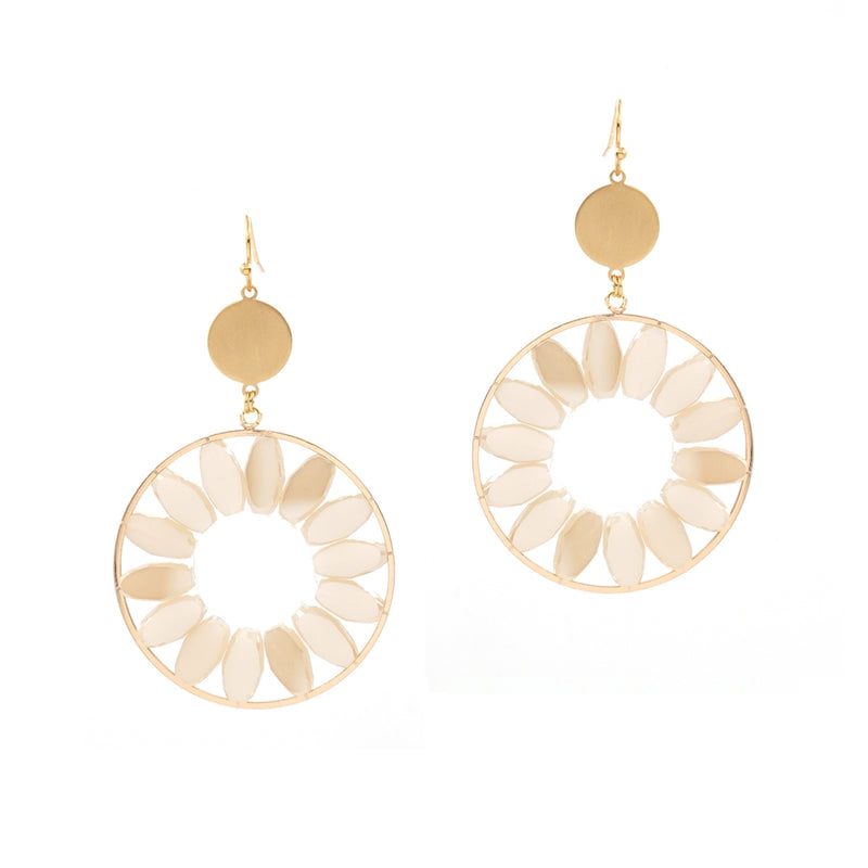 Multi-Colored Circle Earrings-Earrings-What's Hot Jewelry-Cream-cmglovesyou