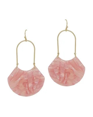 Fanned Shaped Earrings-Earrings-What's Hot Jewelry-Pink-cmglovesyou