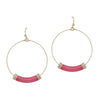 Acrylic and Gold Hoop Earrings-Earrings-What's Hot Jewelry-Hot Pink-cmglovesyou