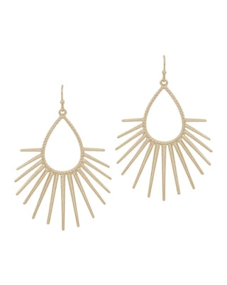 Matte Gold Spiked Teardrop Earrings-Earrings-What's Hot Jewelry-cmglovesyou