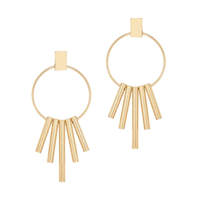Geometric Hoop Earrings-Earrings-What's Hot Jewelry-Gold-cmglovesyou