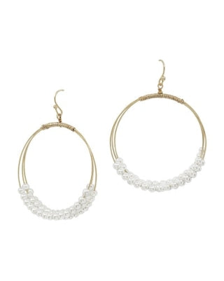 Layered Pearl Hoop Earrings-Earrings-What's Hot Jewelry-cmglovesyou