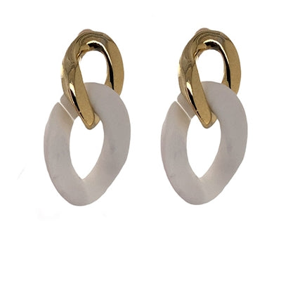 Link Oval Earrings-Apparel & Accessories-What's Hot Jewelry-White-cmglovesyou