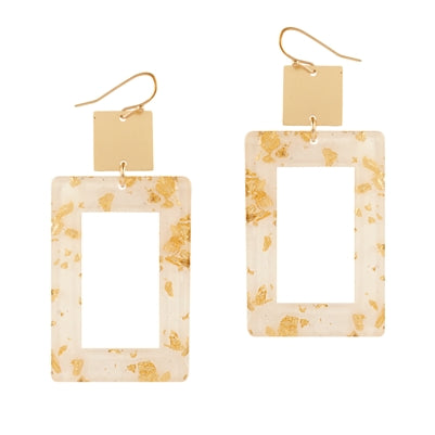 Gold Rectangle Flex Earrings-Apparel & Accessories-What's Hot Jewelry-White-cmglovesyou