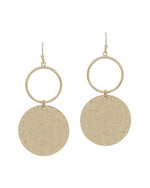 Hammered Circle Earrings-What's Hot Jewelry-Gold-cmglovesyou