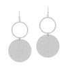 Hammered Circle Earrings-What's Hot Jewelry-Silver-cmglovesyou