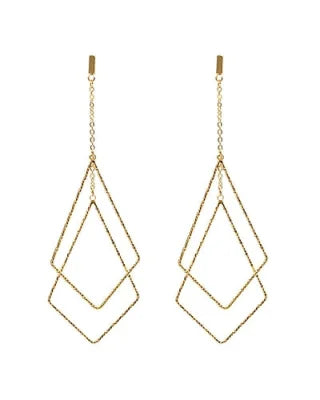 Diamond Cut Drop Earrings-What's Hot Jewelry-Gold-cmglovesyou