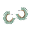 Wood Flower Hoop Earrings-Earrings-What's Hot Jewelry-Mint-cmglovesyou