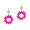 Circle Crystal Earrings-Earrings-What's Hot Jewelry-Hot Pink-cmglovesyou