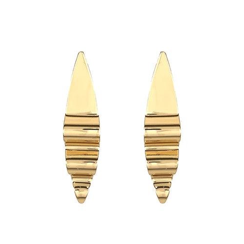 Long Oval Gold Earrings-Apparel & Accessories-Fouray Fashion-Gold-cmglovesyou