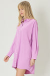 Button Up Shirt Dress-Dress-Entro-Small-Pink-cmglovesyou