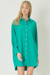 Button Up Shirt Dress-Dress-Entro-Large-Green-cmglovesyou