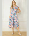 Floral Midi Dress-Dress-Entro-Small-Navy Pink-cmglovesyou