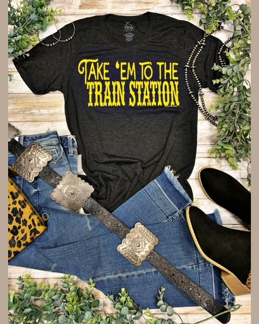 Take 'Em to the Train Station Tee-Shirts & Tops-Texas True Threads-Small-cmglovesyou