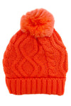 Knitted Pom Beanie-Hats-Suzy Q USA-Neon Orange-cmglovesyou